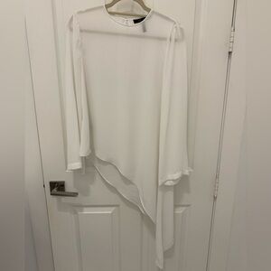BCBGMaxAzria White Asymmetrical Blouse